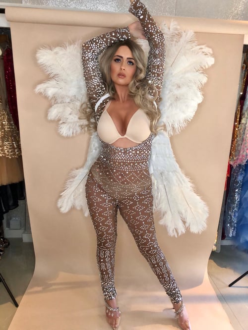 Image of Secret Angel Costume with Large Ostrich Feather Wings