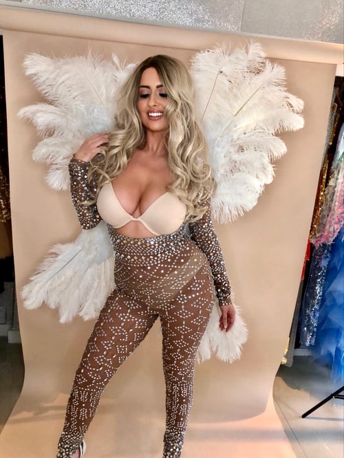 Image of Secret Angel Costume with Large Ostrich Feather Wings