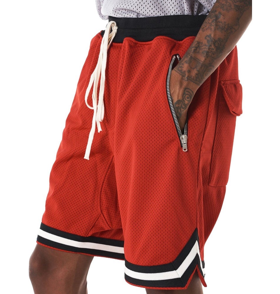 FEAR OF GOD MESH DROP CROTCH SHORTS FIFTH COLLECTION 'RED'