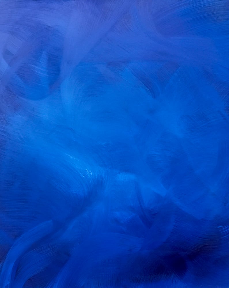 Image of Analóg Angelika: Kék tanulmány, olaj, akrilpapíron