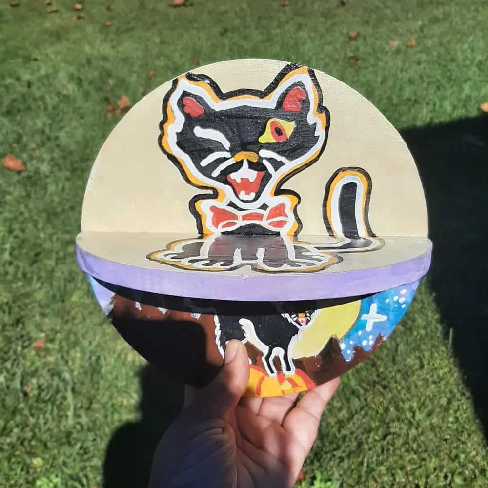 Image of Retro Halloween Cat Shelf 