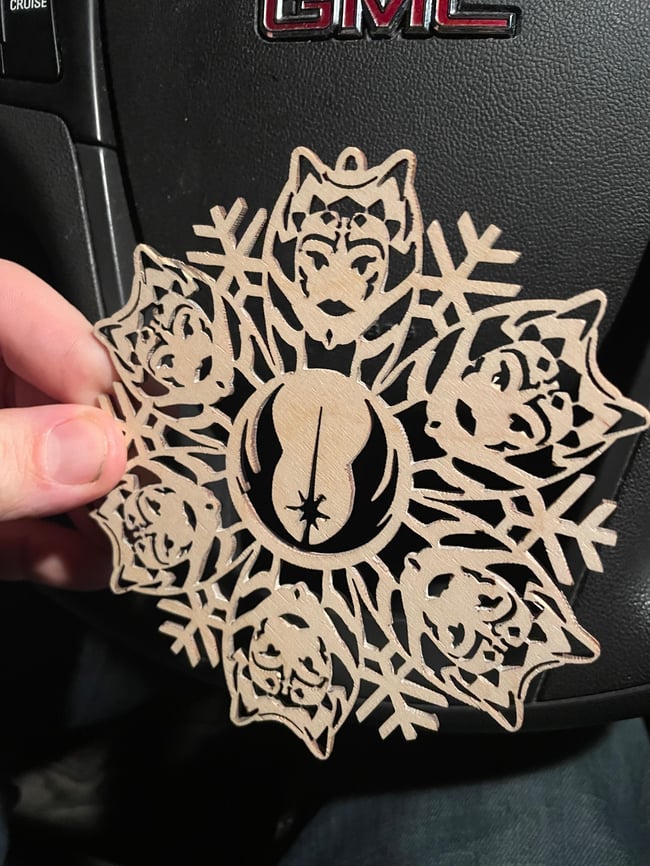 4.5” Wooden Snowflake Ornaments 