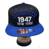 Image 1 of NEW YORK HAT, Snap Back Hat, Brooklyn 1947 Adjustable Flat Brim Snap Back  