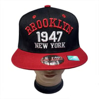 Image 2 of NEW YORK HAT, Snap Back Hat, Brooklyn 1947 Adjustable Flat Brim Snap Back  