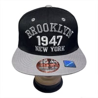 Image 3 of NEW YORK HAT, Snap Back Hat, Brooklyn 1947 Adjustable Flat Brim Snap Back  