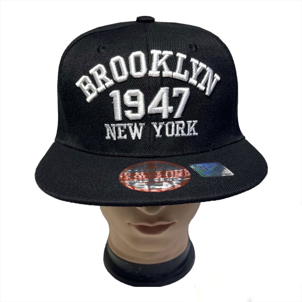 NEW YORK HAT, Snap Back Hat, Brooklyn 1947 Adjustable Flat Brim Snap Back  