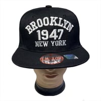 Image 4 of NEW YORK HAT, Snap Back Hat, Brooklyn 1947 Adjustable Flat Brim Snap Back  