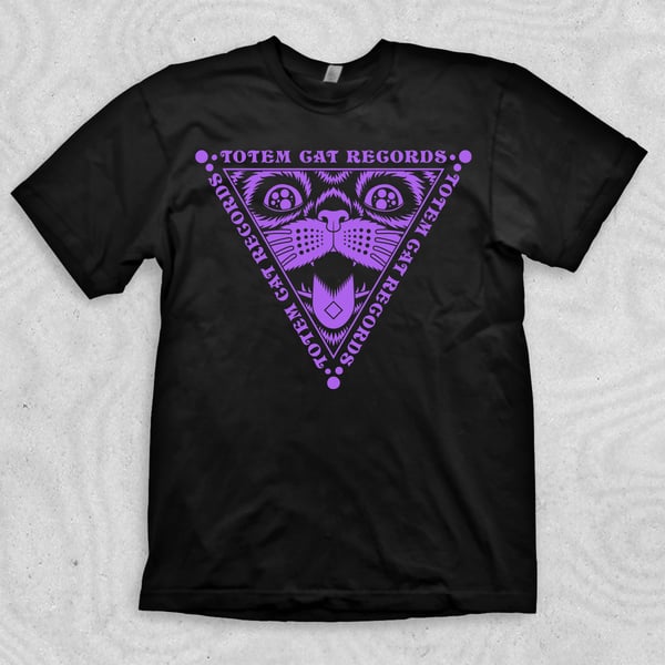 Image of TOTEM CAT RECORDS - Acid Cat Tees / Purple 