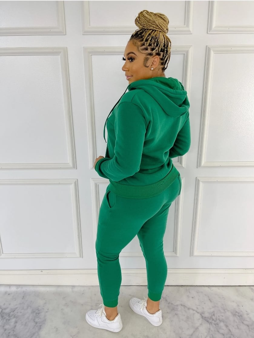 Fleece zipdown set plus size