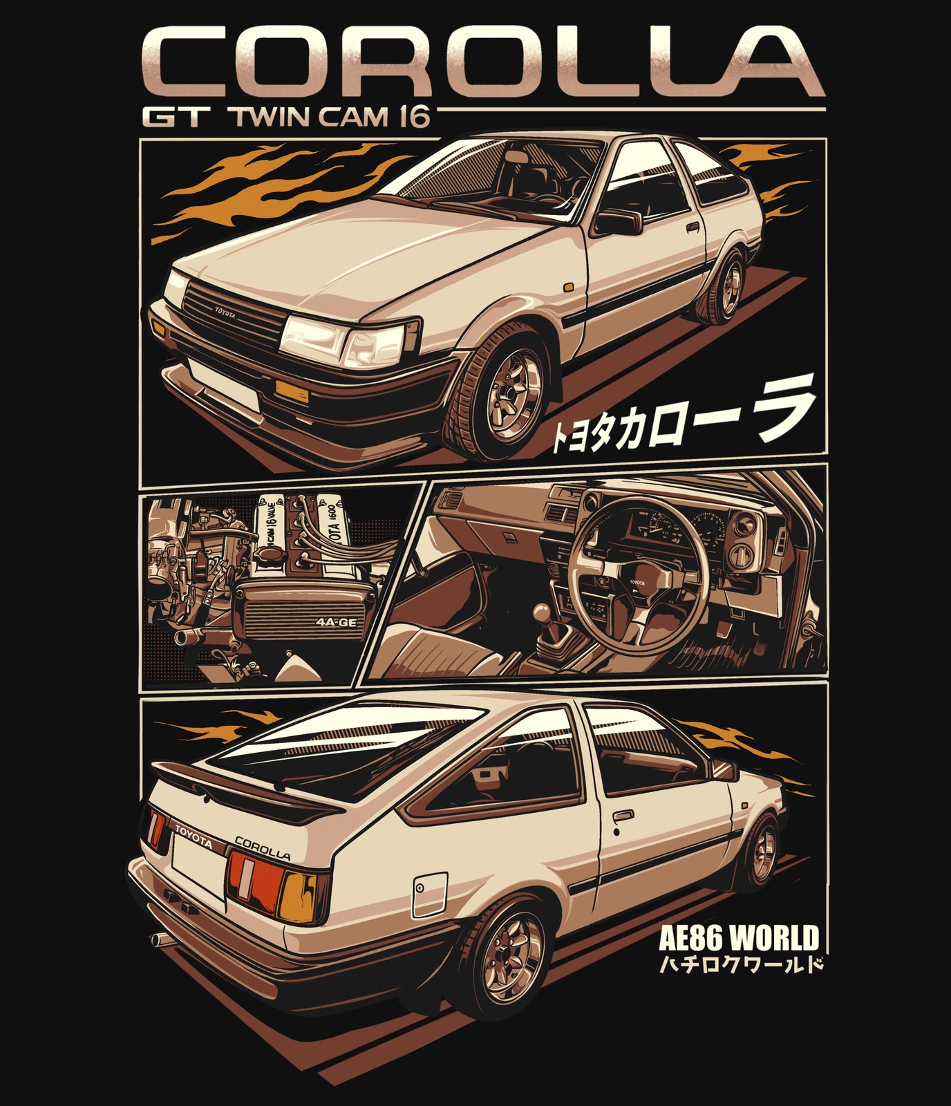 AE86 Corolla Poster Artwork / AE86 WORLD