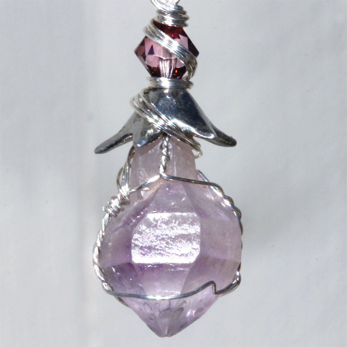 Madagascar Amethyst Scepter Crystal Wire Wrapped Pendant