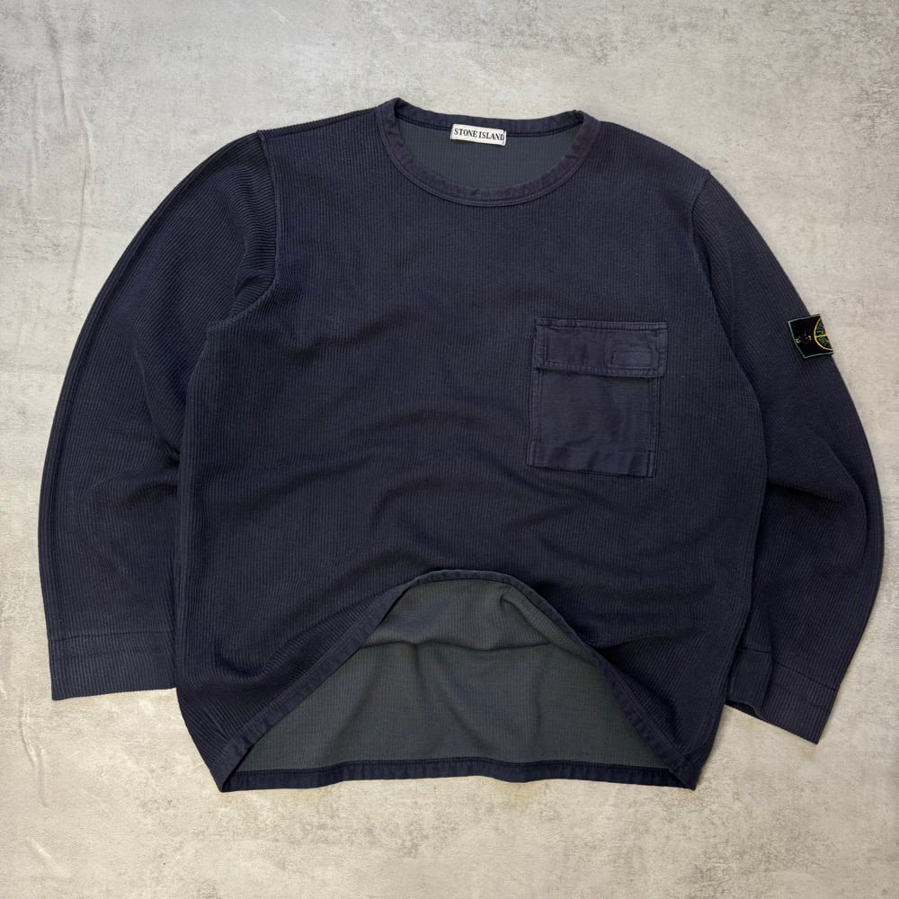 Image of SS 1999 Stone Island Ribbed Pocket Sweatshirt, Size XL