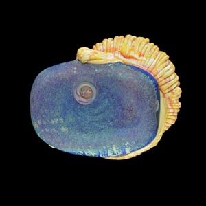 Image of XXL. Indigo Twilight Big Horn Ram - Flamework Glass Sculpture Bead
