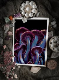 Image 3 of Pink Mushroom Forest Art Print