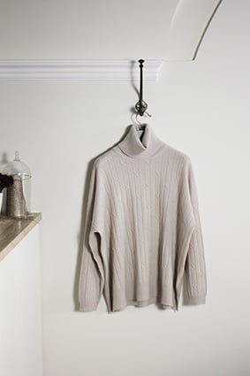 Image of Maglia treccine over collo alto