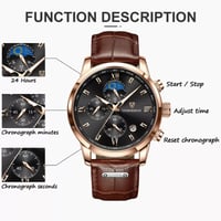 Men Watch LIGE Waterproof Luminous Luxury Leather Casual Sports Quartz Relogio