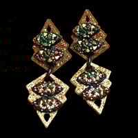 Image 3 of DREAM GLITTER / PLISSÉ Peacock Double Earring