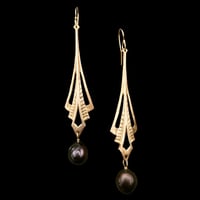 Image 2 of LA SIRÈNE Earring Black Pearl