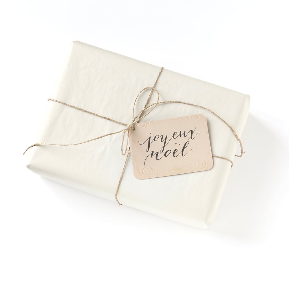 Image of 5 Étiquettes cadeaux JOYEUX NOEL / OLD PAPER