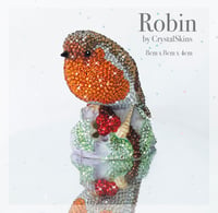 Image 1 of Fully Crystallised Robin Figurine