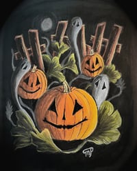 Image 1 of A Ghostly Pumpkin Patch 8 X 10 Giclée Print 
