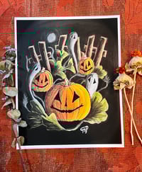 Image 2 of A Ghostly Pumpkin Patch 8 X 10 Giclée Print 