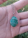 Russian amazonite wire wrapped pendant