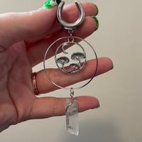 Saddle Mushroom Crystal Hoop Dangles (sizes 2g-1 1/2)