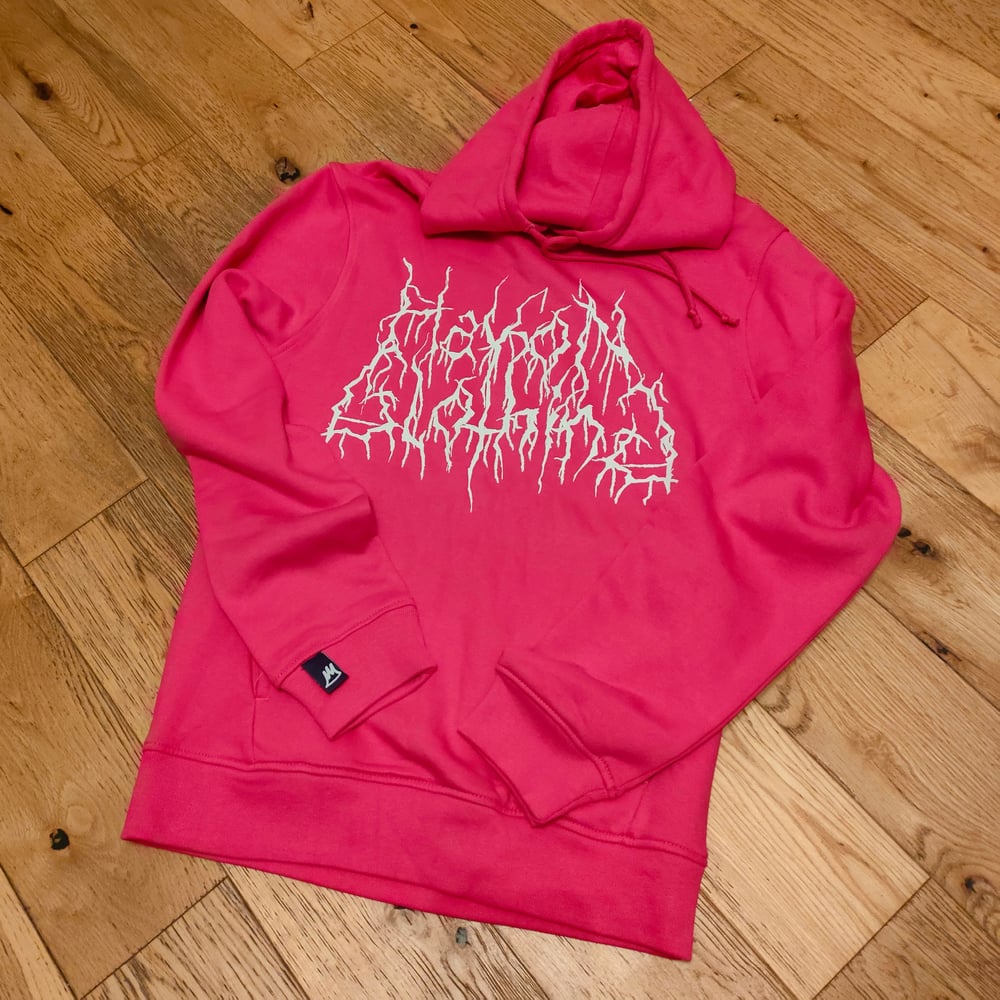 Image of Pink Metal Hoods (White)