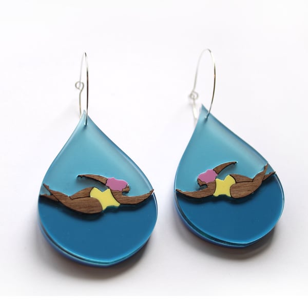Image of Outdoor Swimmer Earrings 