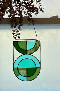 Image 2 of Semi Circle Panel in Turquoise Glass