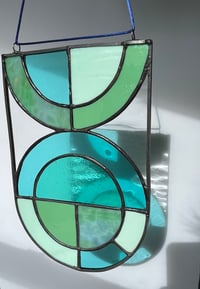 Image 3 of Semi Circle Panel in Turquoise Glass