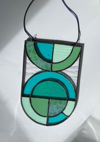 Image 1 of Semi Circle Panel in Turquoise Glass