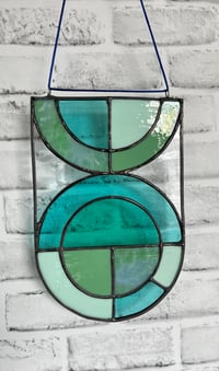Image 4 of Semi Circle Panel in Turquoise Glass