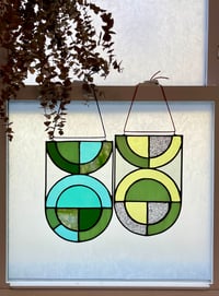 Image 5 of Semi Circle Panel in Turquoise Glass