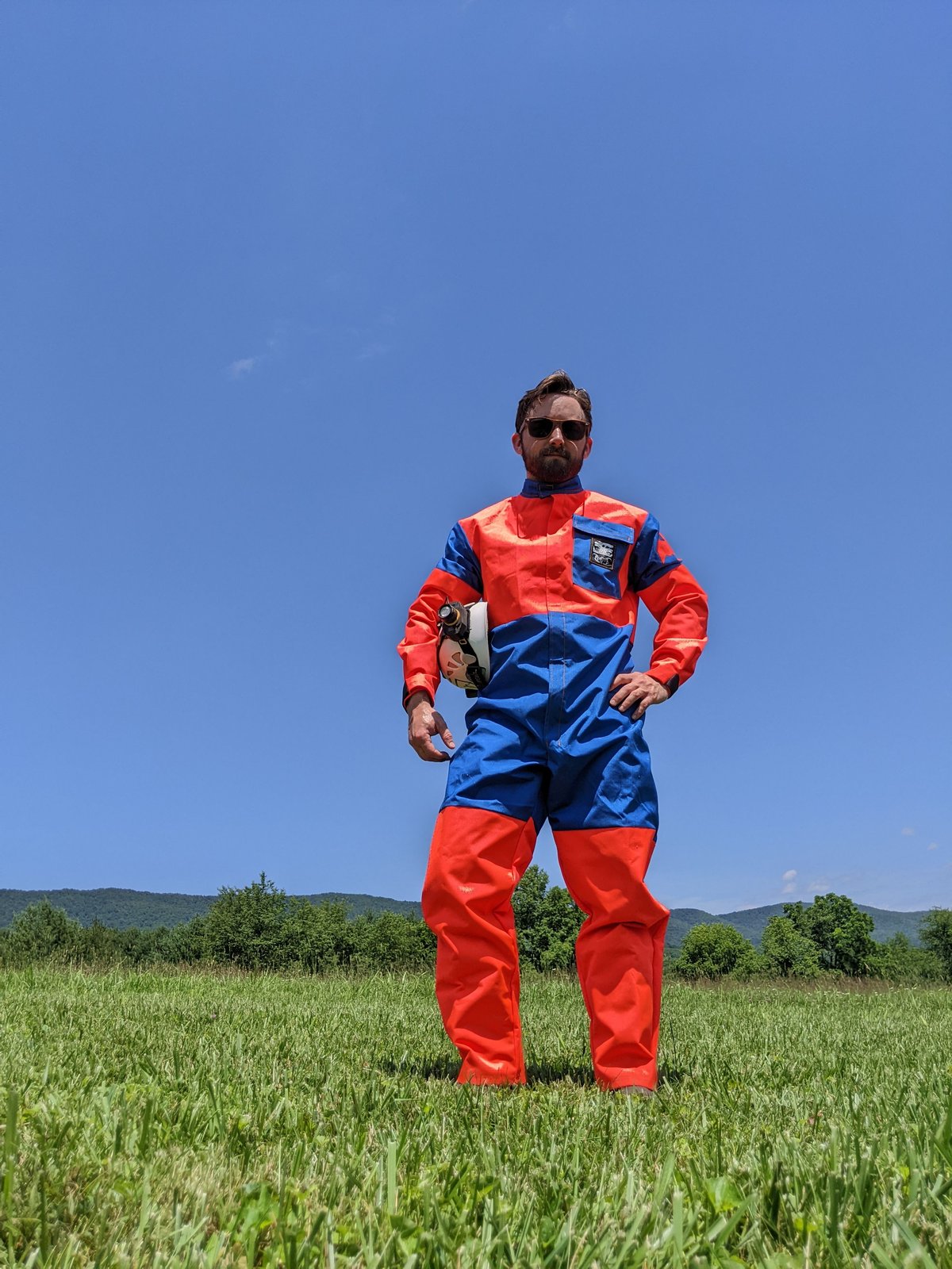 Blue/Neon Orange Unisex Cave Suit | sophireaptress