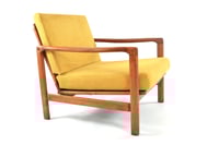 Image 1 of Fauteuil BZ velours côtelé fin jaune