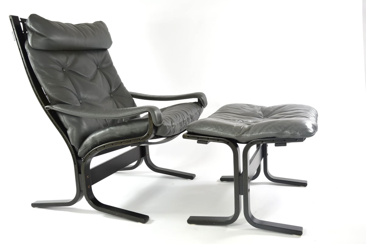Image of Ensemble fauteuil et repose pied SIESTA d'Ingmar Relling 1970