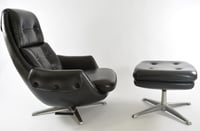 Image 1 of Fauteuil allemand Relax cuir noir