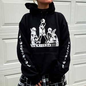 Alien Babe Trifecta Hoodie in BLACK