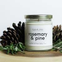 Image 1 of Rosemary & Pine Natural Soy Wax Minimalist Candle 9 oz 