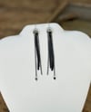 Hand stamped silver & Fringe earrings