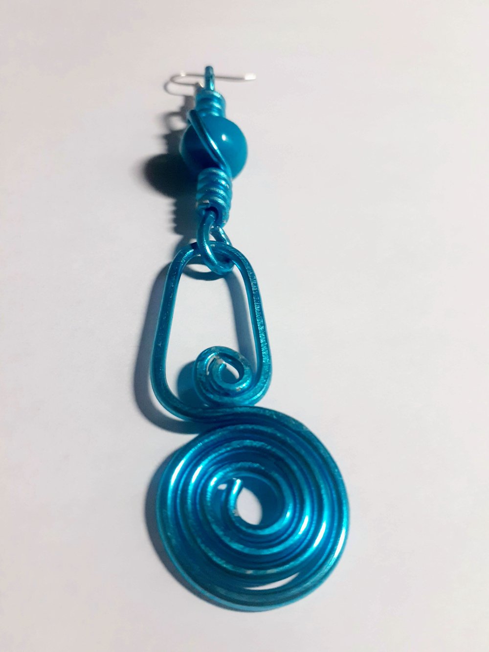 Image of Hammered Swirl wire Afrocentric Beaded Urban earrings