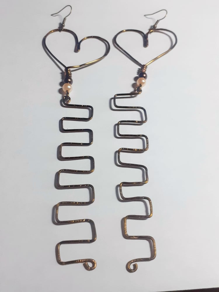 Image of AHH Sh*t, Vintage, Bronze, Beaded, Wire, Urban earrings