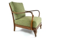 Image 1 of Fauteuil Art Deco vert chiné