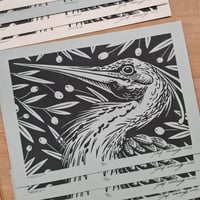 Image 3 of Lino print " Heron"