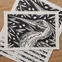 Image 2 of Lino print " Heron"