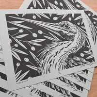Image 4 of Lino print " Heron"