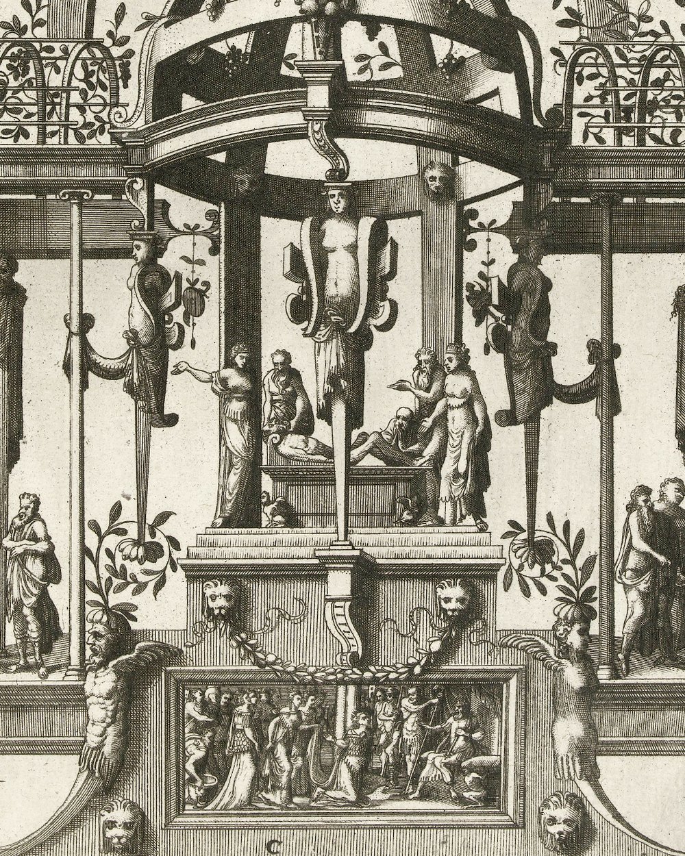 ''Panel with grotesques and lattice pavilion'' (1556)