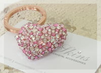 Image 5 of Luxury 3D Heart Keyring with Crystals.